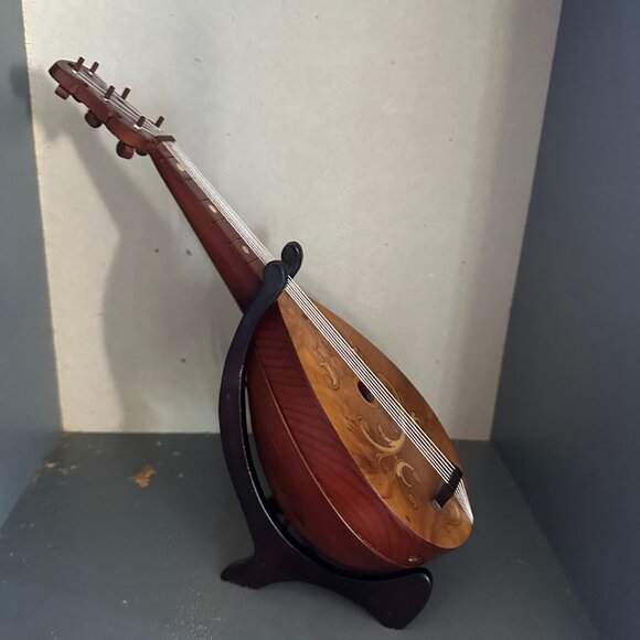REUGE Classical Music Box Lute Wood Inlayed  rare collectable - Picture 10 of 11